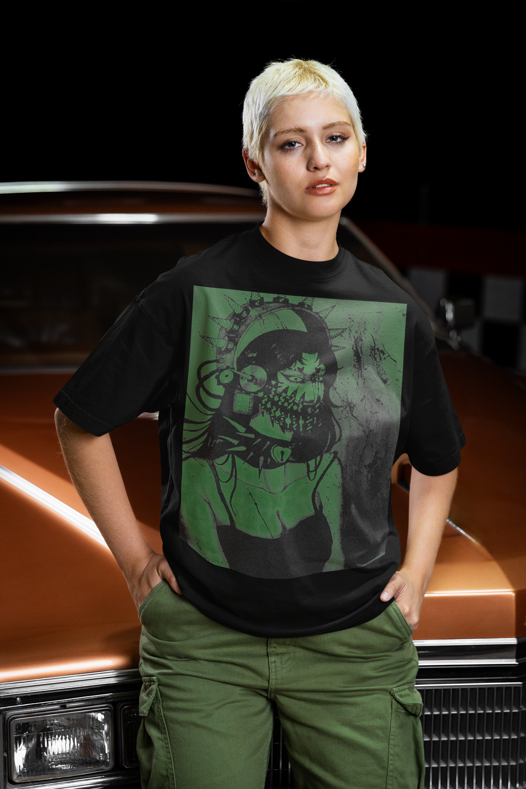 (New!) Saw - Oversized Heavyweight Unisex T-shirt (Green)