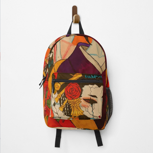 Edgy All-Over-Print Graphic Backpack, Japanese, geisha