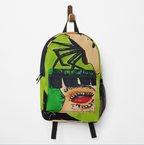 Edgy All-Over-Print Graphic Backpack, spider image